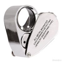 Lupa Metalica 40x 25mm Con Luz Led Geologo Joyero Luz Uv