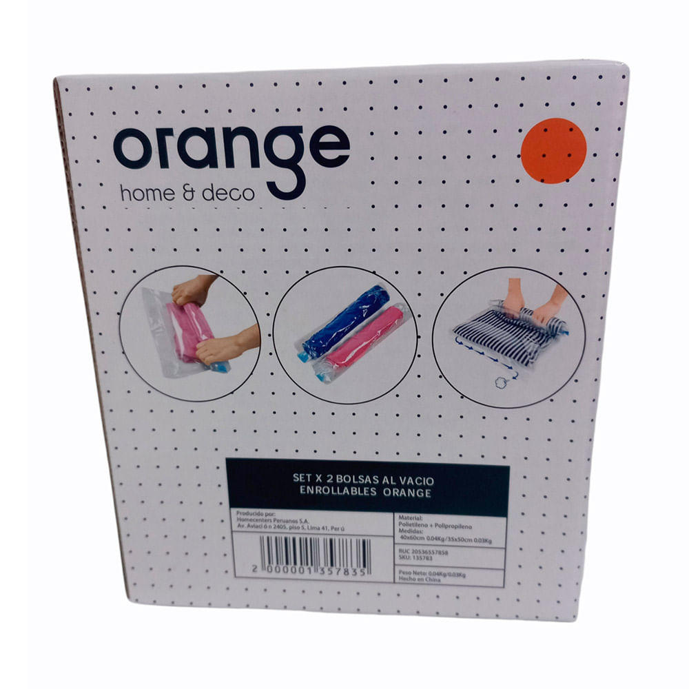 Set x 2 bolsas al vacío enrollables Orange 40x50cm