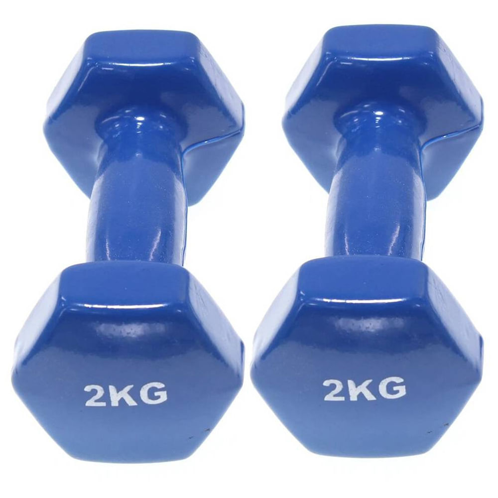 Mancuernas de Vinil 2 Kg Pack 2 Unidades Azul