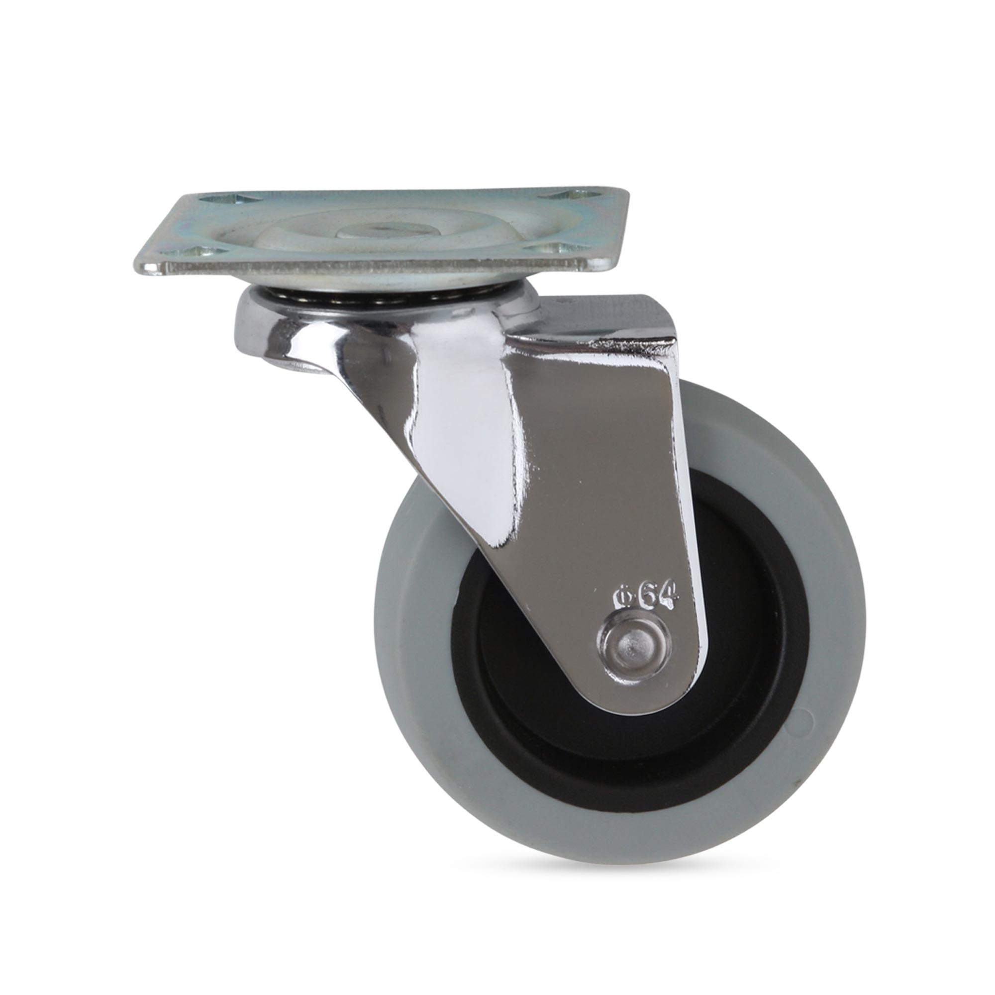 Garrucha Plataforma Giratoria 21/2' 50 kg Gris