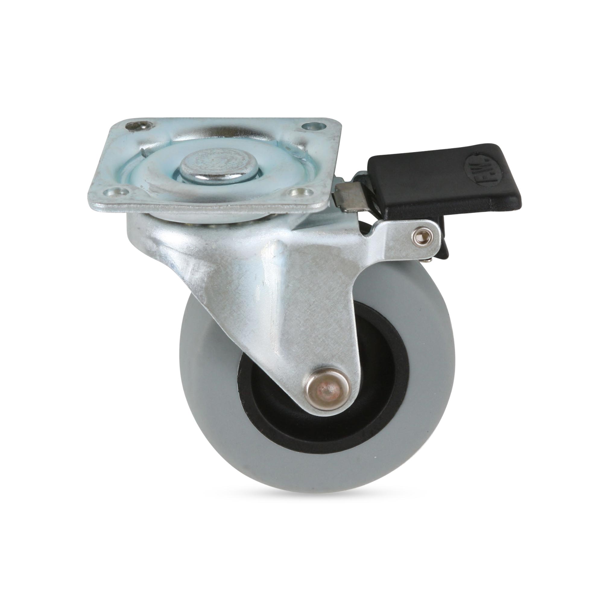 Garrucha plataforma con freno gris 2" 40 kg