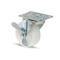 Garrucha plataforma con freno blanca 2 1/2"" 50 kg