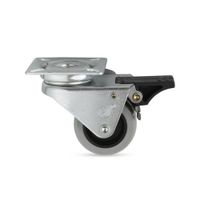 Garrucha plataforma doble rueda con freno 2"" 80 kg