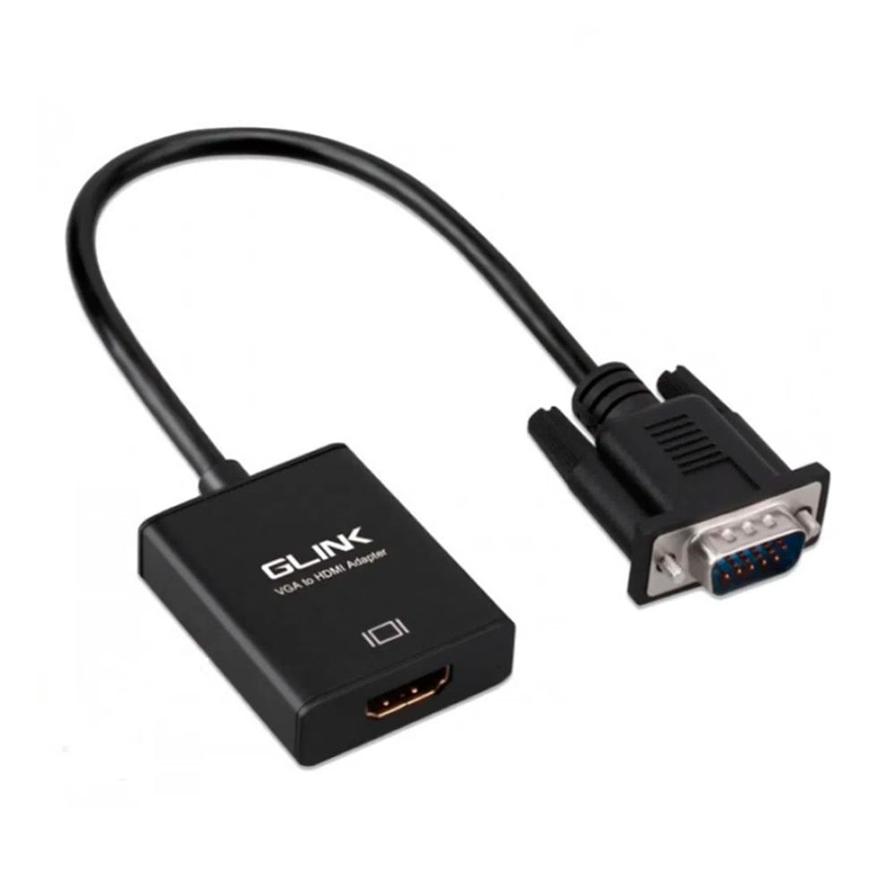 Convertidor Vga a HDMI metalico activo con adaptador de corriente