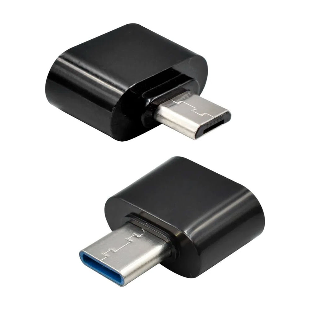Adaptador OTG Tipo C Negro + Adaptador Micro USB - Promart