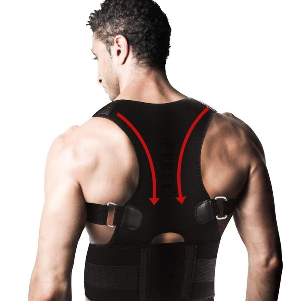 Soporte de Espalda y Columna Lumbar Ajustable Faja Cinturon Corrector de  Postura