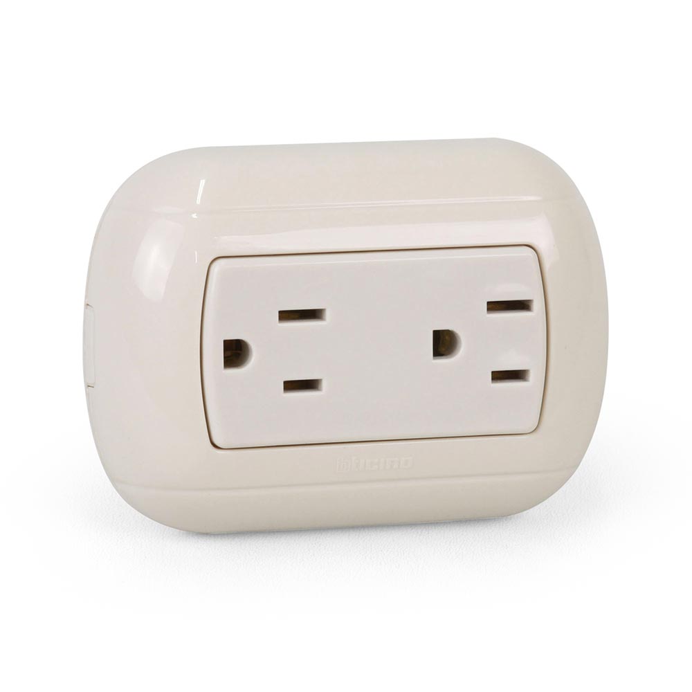 Tomacorriente Americano Doble Marfil Oval - Promart tomacorriente de 3 entradas