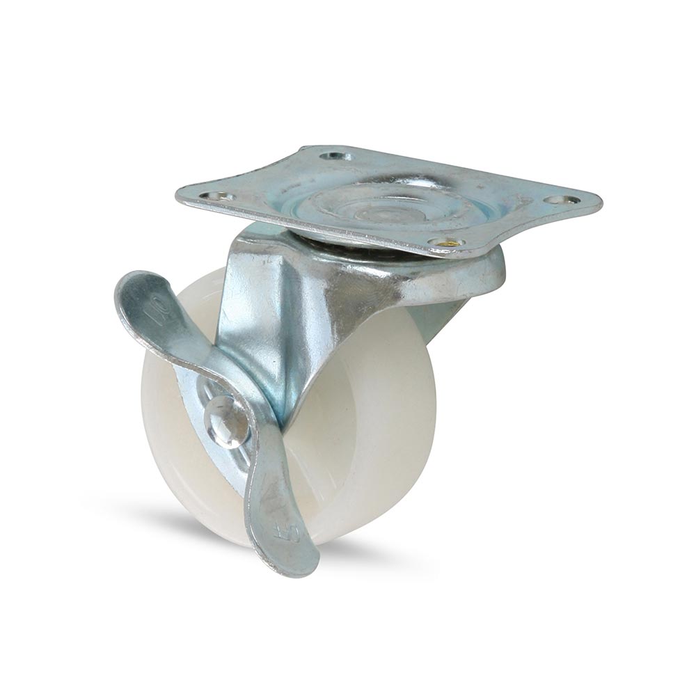 Garrucha Plataforma con Freno Blanca 2" 40 Kg