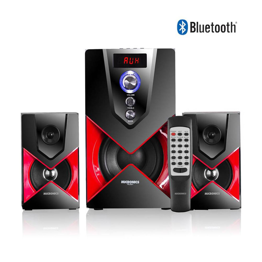 Parlante Rush Micronics MIC S7512BT Subwoofer USB/BT/RADIOFM 80 Watts