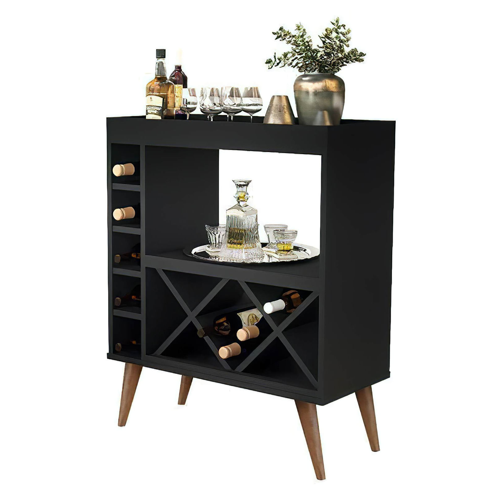 Aparador Retro Bonno Preto  Negro