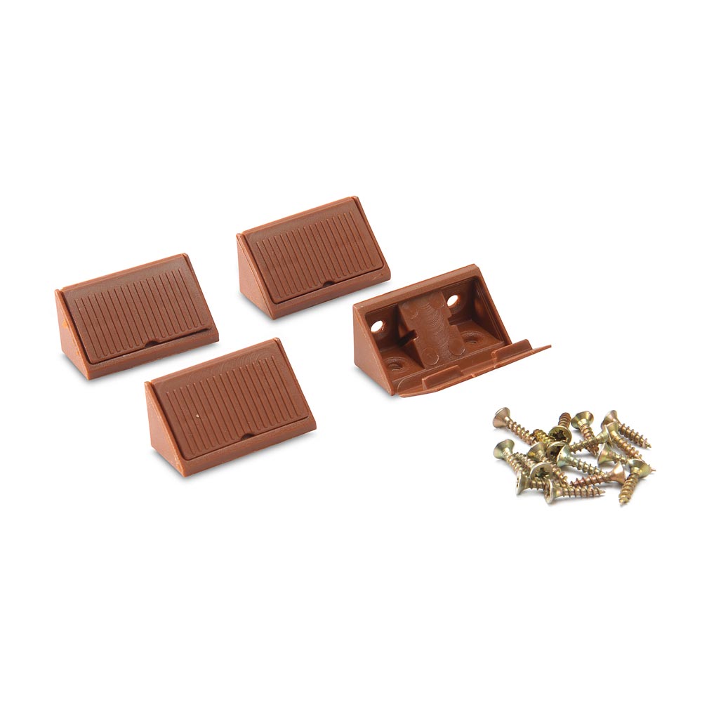 Unión Doble de Plástico Global Trader Marrón Mate x 4 unidades