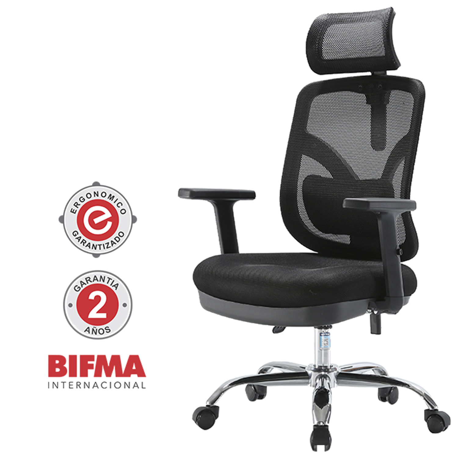 Silla giratoria para oficina Rialto Blanca - Promart