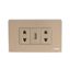 Tomacorriente Doble + USB Dorado Metallic