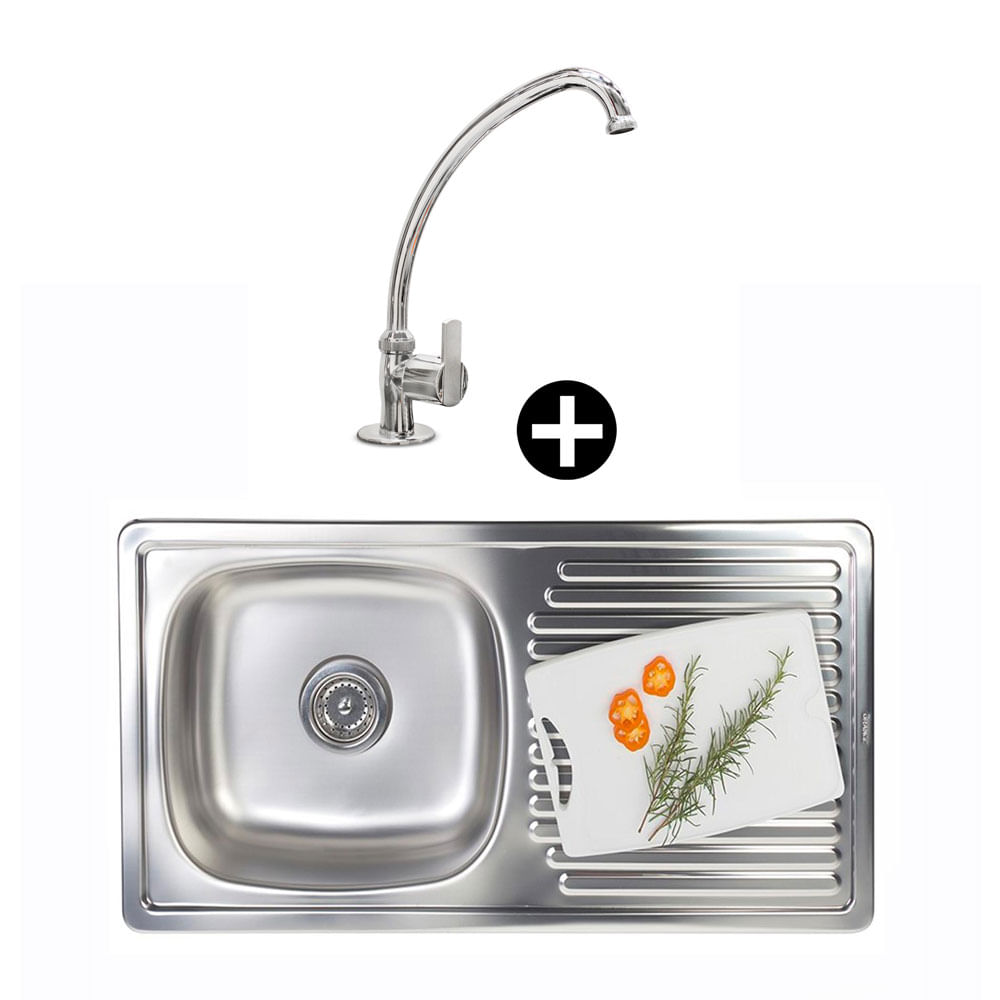 Lavadero Valencia 1 poza + Llave de lavadero al mueble Buzios - Promart