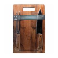 Set WAYU Tabla de Picar + Cuchillo + Tenedor