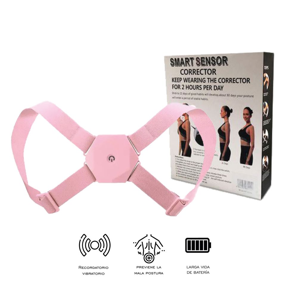 Corrector De Postura Con Vibraciones Smart Rosado - Promart