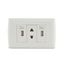 Tomacorriente Universal + 2 Tomas USB Blanco Basic