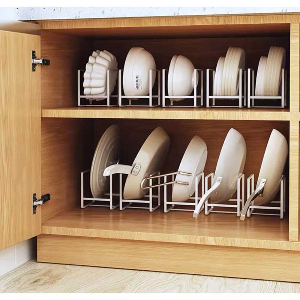 Organizador De Cocina Porta Platos Vajilla Para Estantes Alacena Blanco Promart 3345