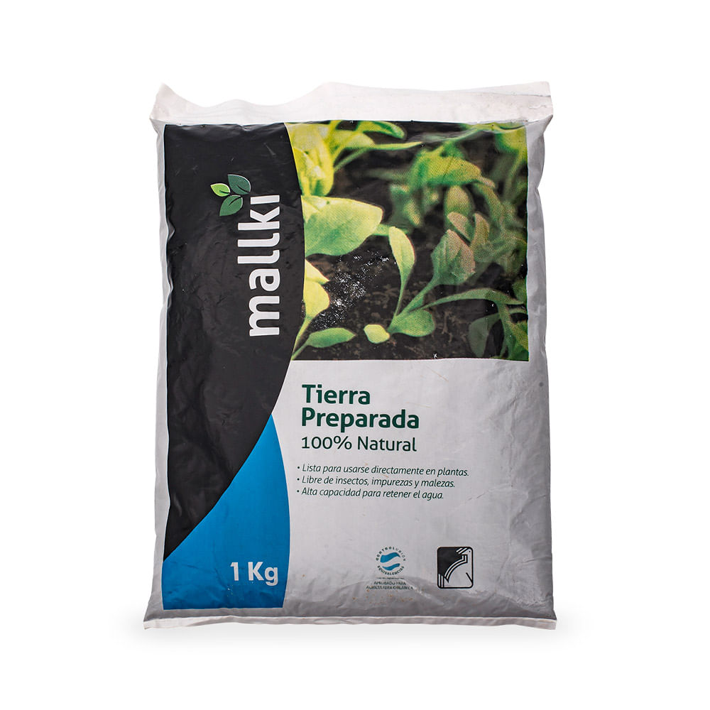 Tierra preparada para jardinería x1kg Mallki
