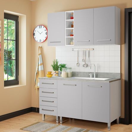 COMBO Muebles de cocina modulares 1.40 metros Gris - Promart