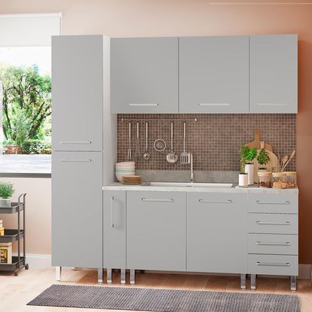 COMBO Muebles de cocina modulares 2.05 metros Gris - Promart COMBO Muebles de cocina modulares 2.05 metros Gris - Promart