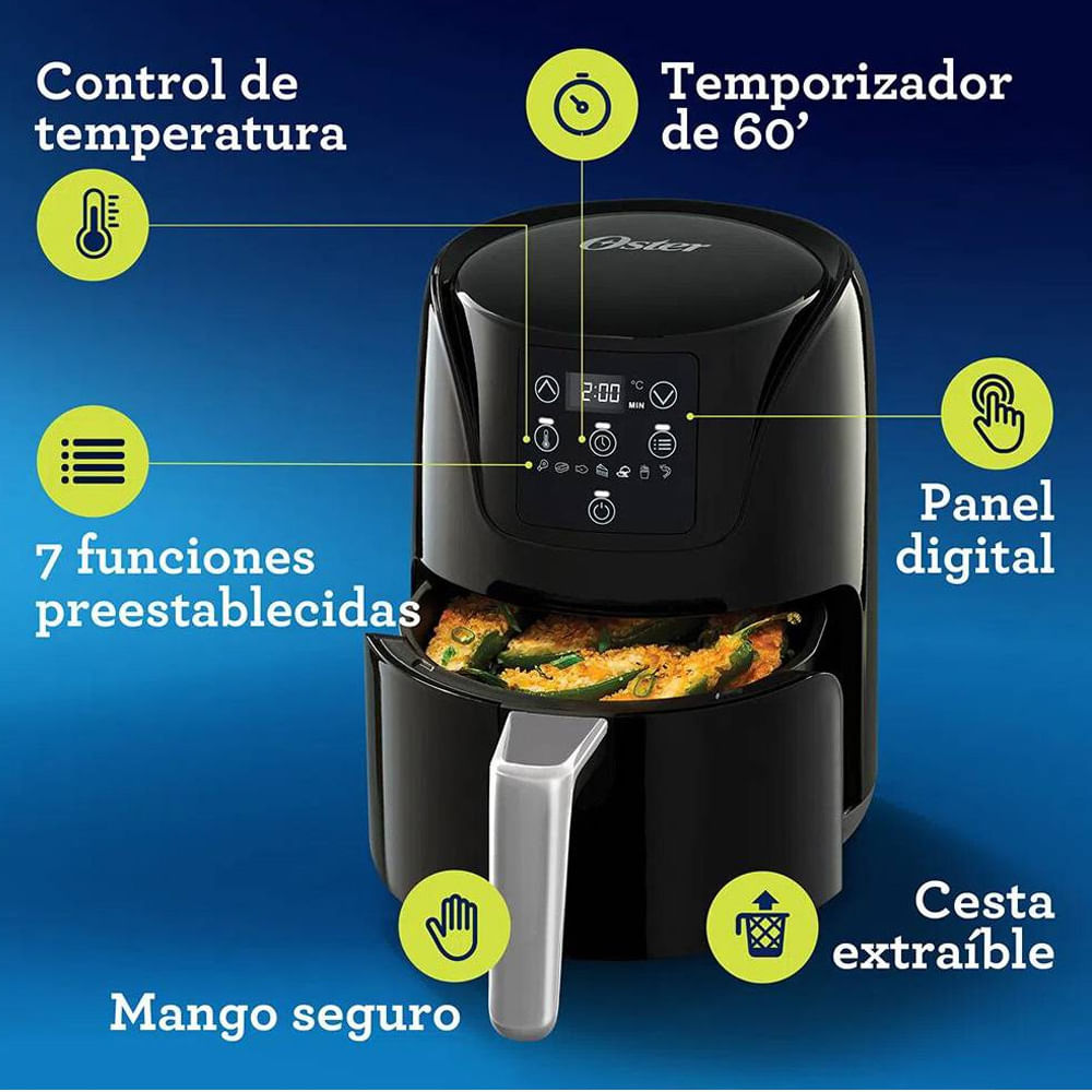 Freidora De Aire Digital Oster CKSTAF40D 7 Funciones 4 Litros - Promart