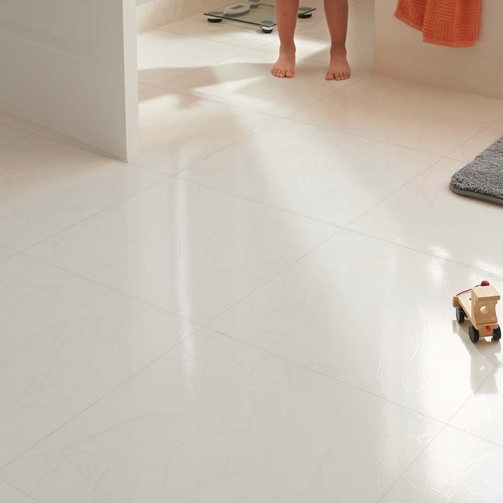 Piso Cerámico Marmolizado Perlado Blanco 45x45 cm Caja: 2.03m2 - Promart