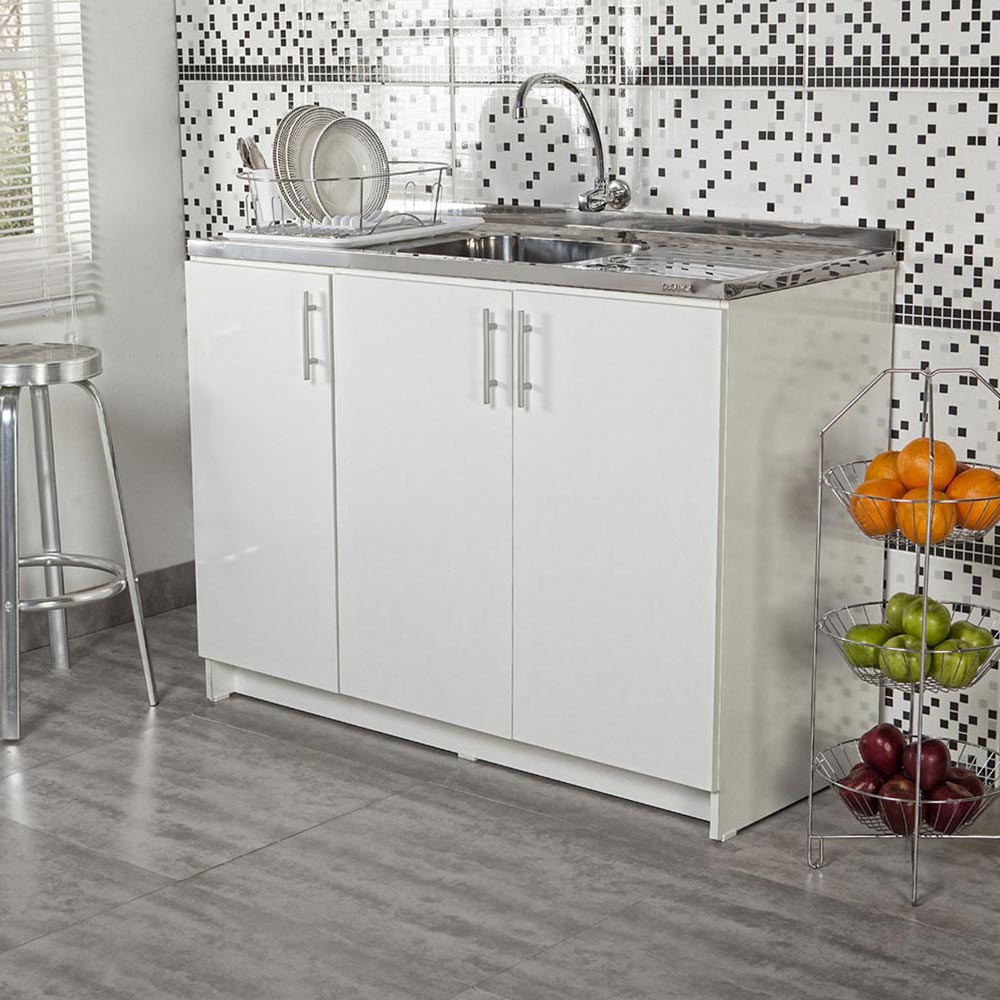 Mueble para cocina bajo lavadero 120 cm Blanco Promart