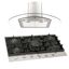 COMBO Cocina Petra 5 Hornillas Negro + Campana Curva P Acero