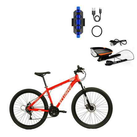 Bicicleta Aluminio Xclusive Aro 29 Rg Freno Disco Hidraulico + Kit Luces  Delantera Na Trasera Az - Promart