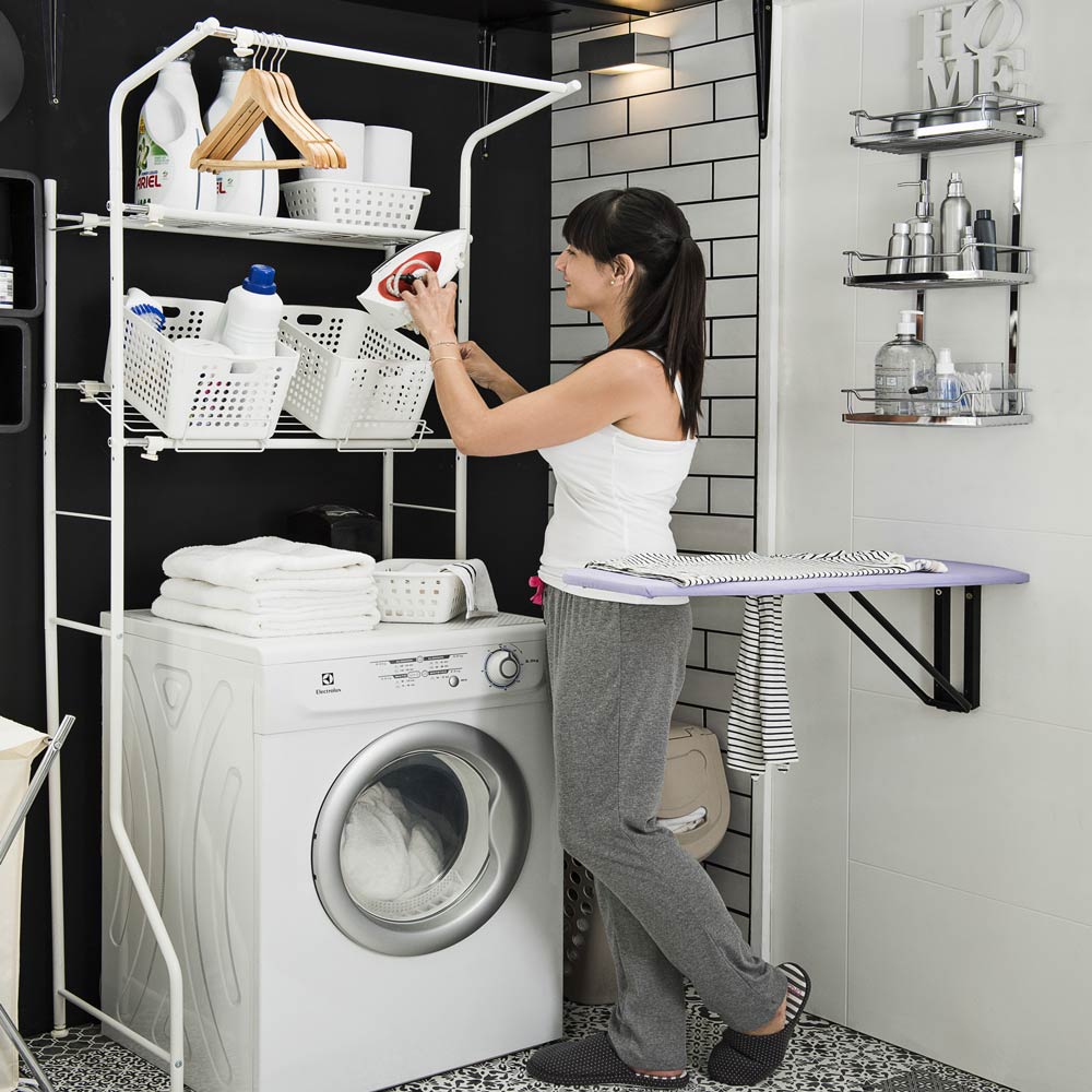 organizador extensible sobre lavadora
