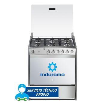 PARMA QUARZO - Cocina De Pie 1 Horno 6 Hornillas, Parrillas Hierro Fundido,  Gris 80Cm Indurama