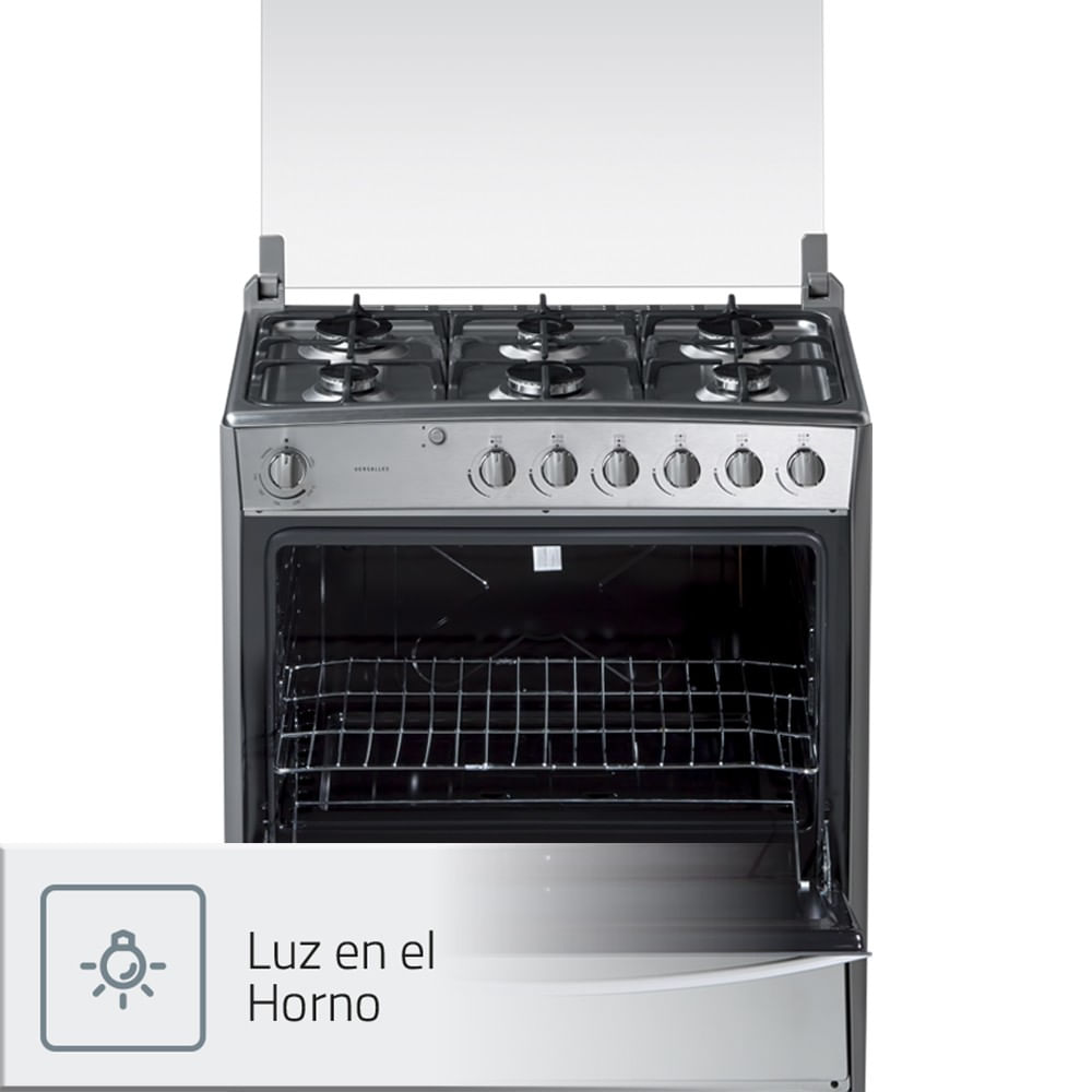 Cocina Versalles Quarzo 6 Hornillas Gris - Promart
