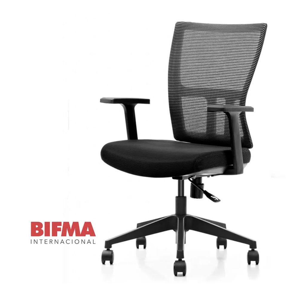 Silla Giratoria Ergonómica Decorplas City con Brazos Regulables Color Negro  - Promart