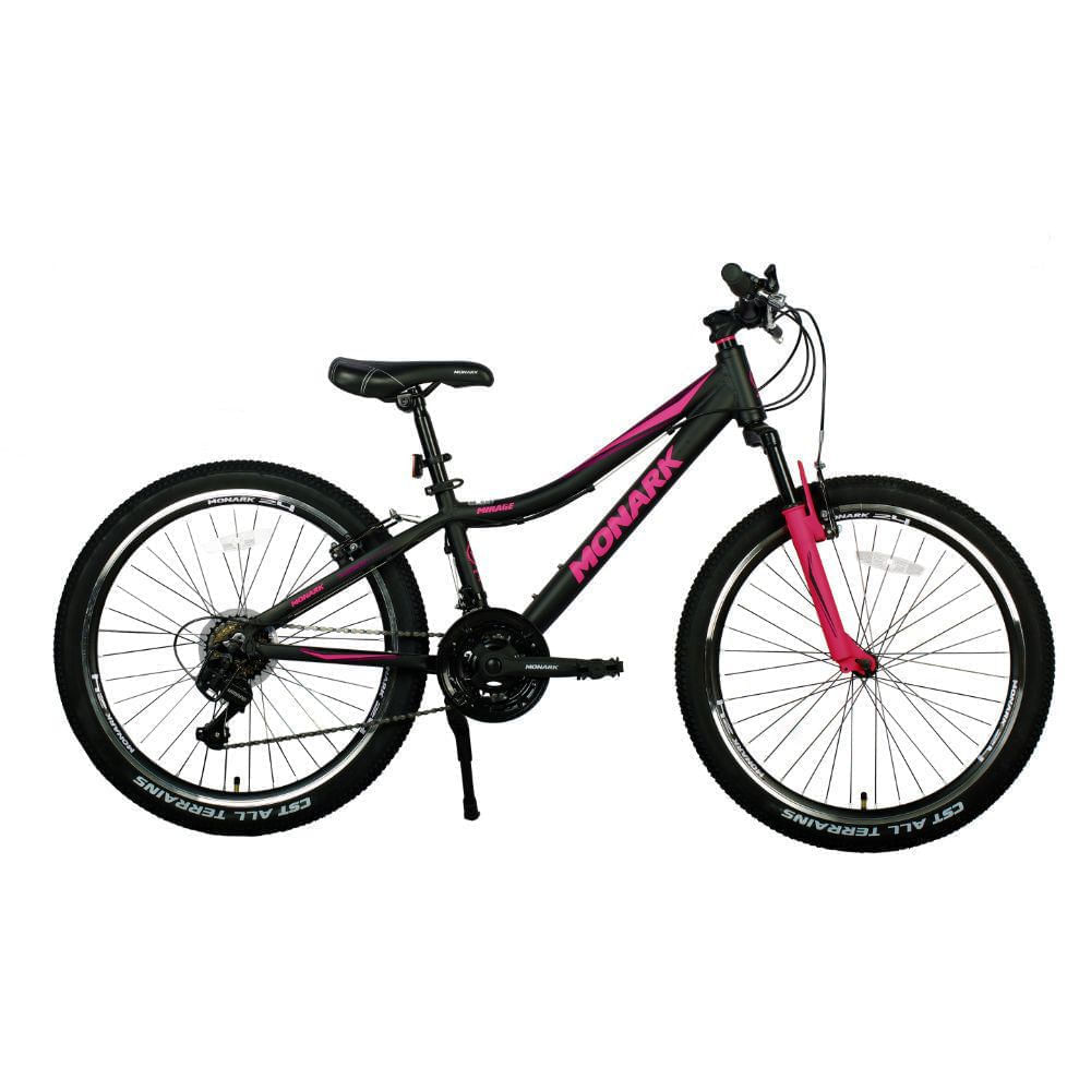 Bicicleta Aro 24 Monark Mirage Negro/Fucsia