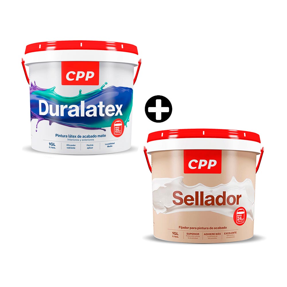 COMBO Duralatex CPP Blanco 1 galón + Sellador CPP 1 galón