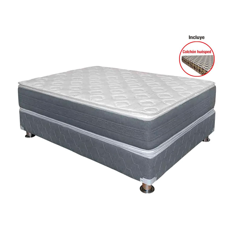 Conjunto Box Tarima CISNE Element Pocket PT Queen + 2 Almohadas Viscoelásticas + Protector