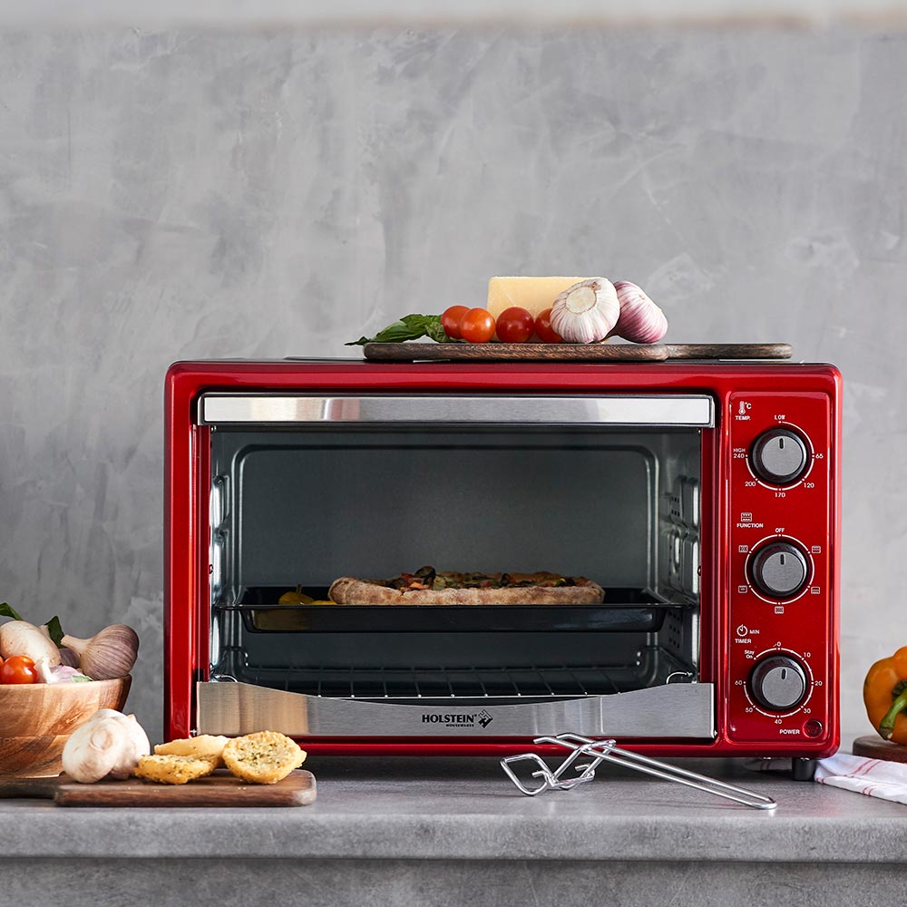 Horno eléctrico Holstein Rojo 24 litros Promart