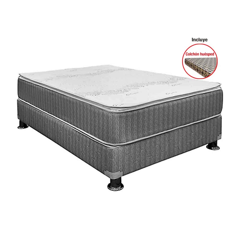 Conjunto Box Tarima CISNE Fer 2 Plazas + 2 Almohadas de Fibra