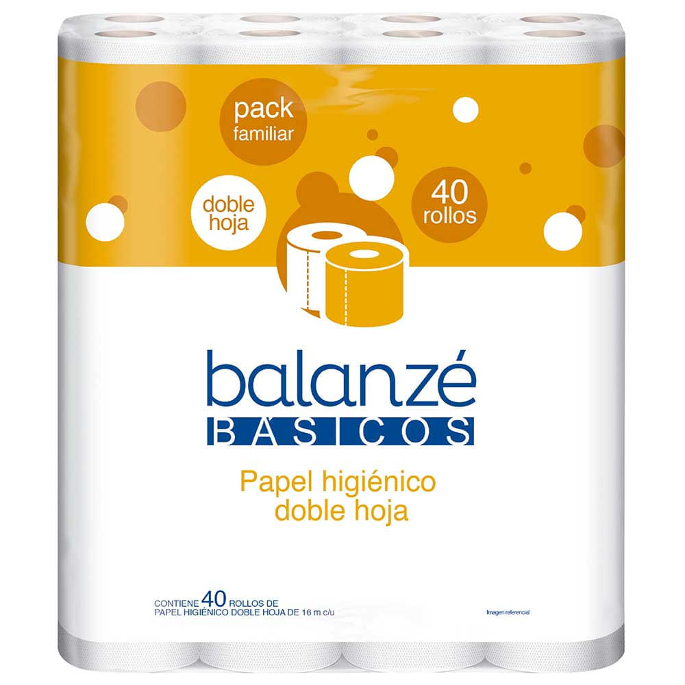 Papel Higiénico BALANZÉ BÁSICOS Doble Hoja Paquete 40un