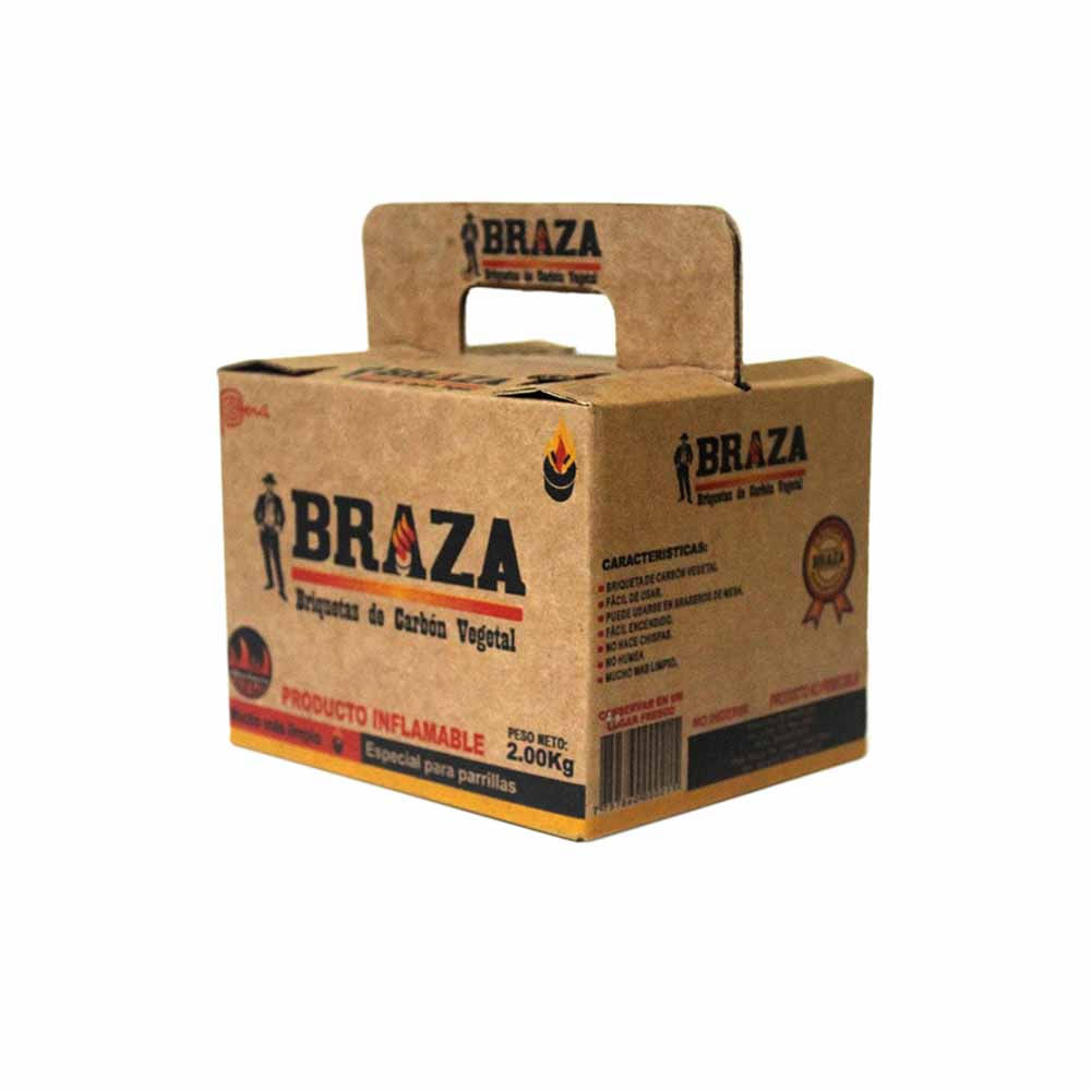Carbón en Briquetas BRAZA Paquete 2Kg