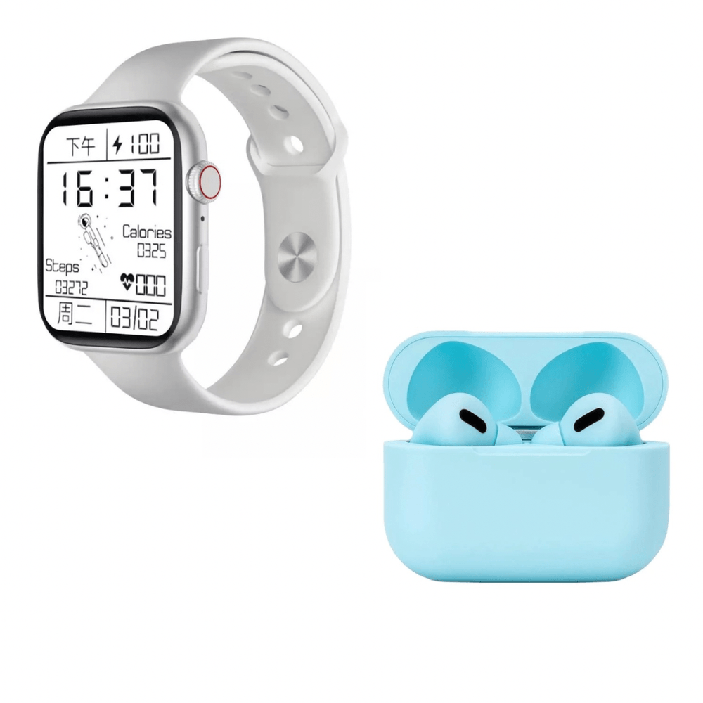 Pack Smartwatch W37 PRO serie 7 Blanco y Audífonos Inalámbricos Tws I13 Pro  Celeste - Promart