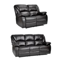 Juego de Sillon Reclinables High Gloss 3 + 2 Cuerpos Negro