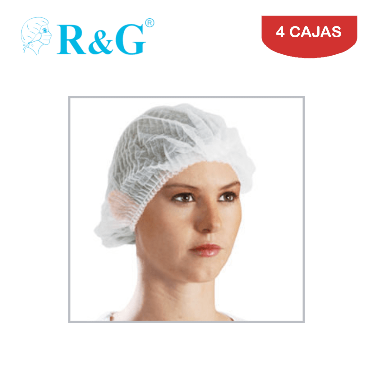 Toca tipo tira / cofia /gorro R&G Blanco Caja*100und Pack 4 Cajas