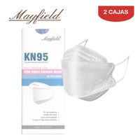 Mascarilla KN95 Mayfield Fish Shape 3D  Blanco Caja*20unid Pack 2 Cajas