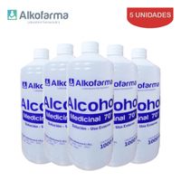 Alcohol Líquido Medicinal 70° Alkofarma 1 Litro Pack 5 Unidades