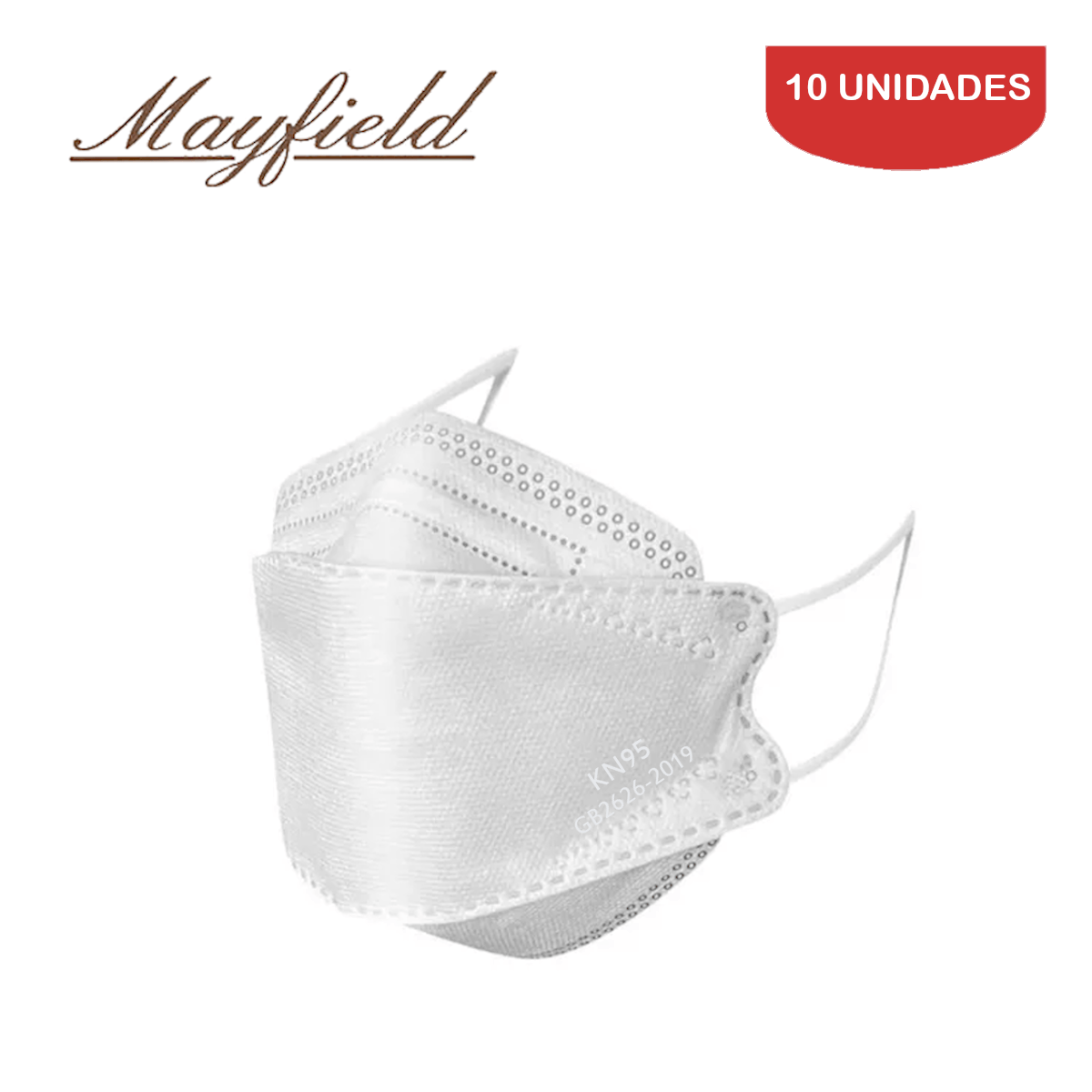 Mascarilla KN95 Mayfield Fish Shape 3D  Blanco 10 unidades