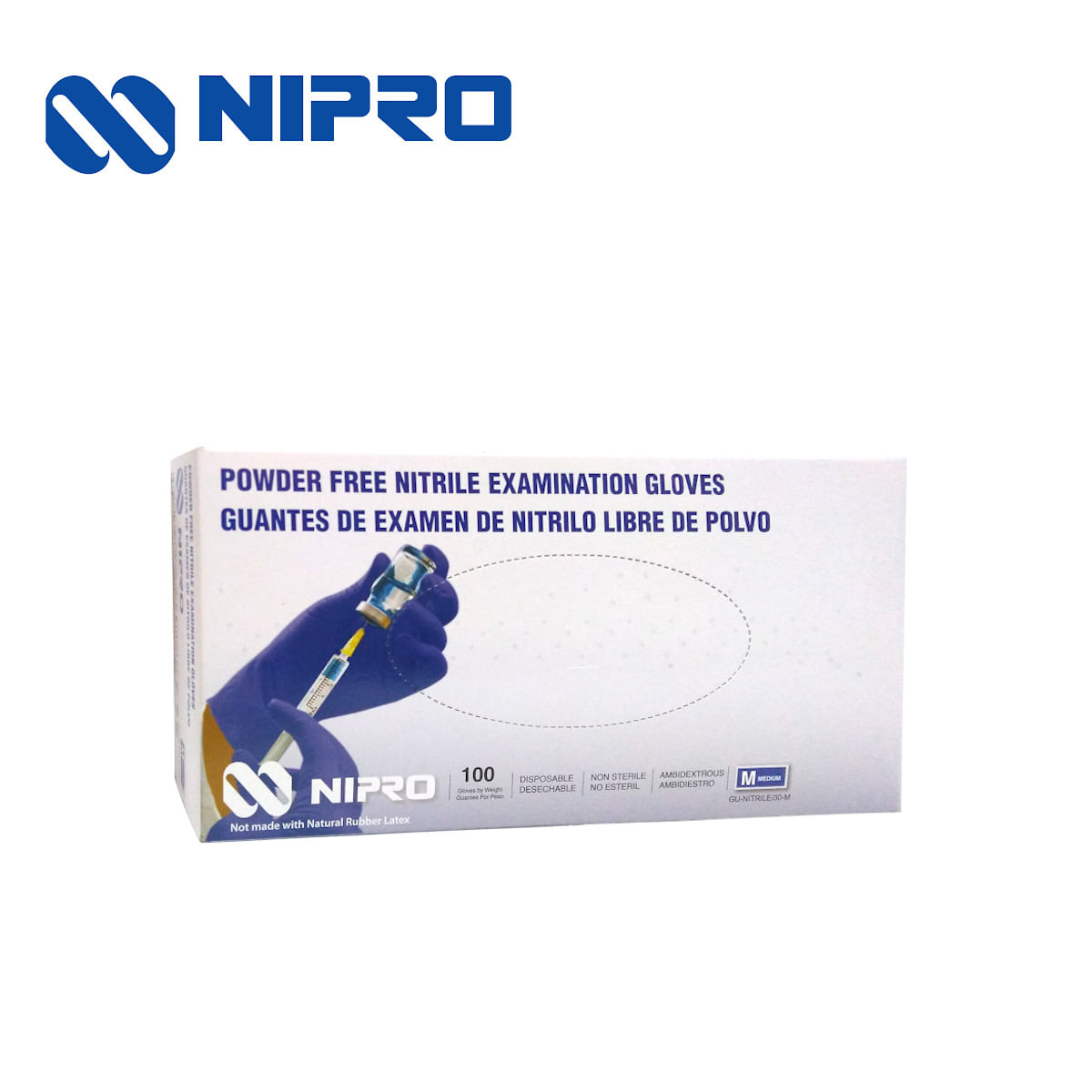 Guantes de Nitrilo Nipro Talla M 100 Unidades