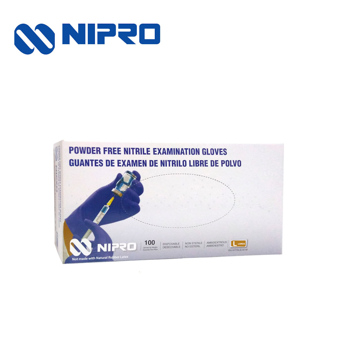 Guantes de Nitrilo Nipro Talla L 100 Unidades