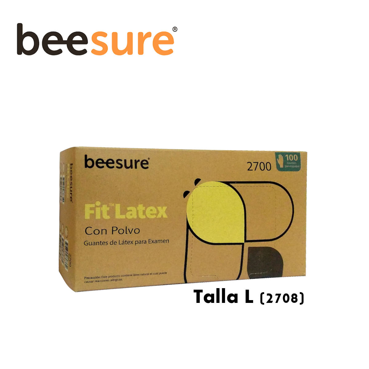Guantes de Látex Beesure Talla L 100 Unidades